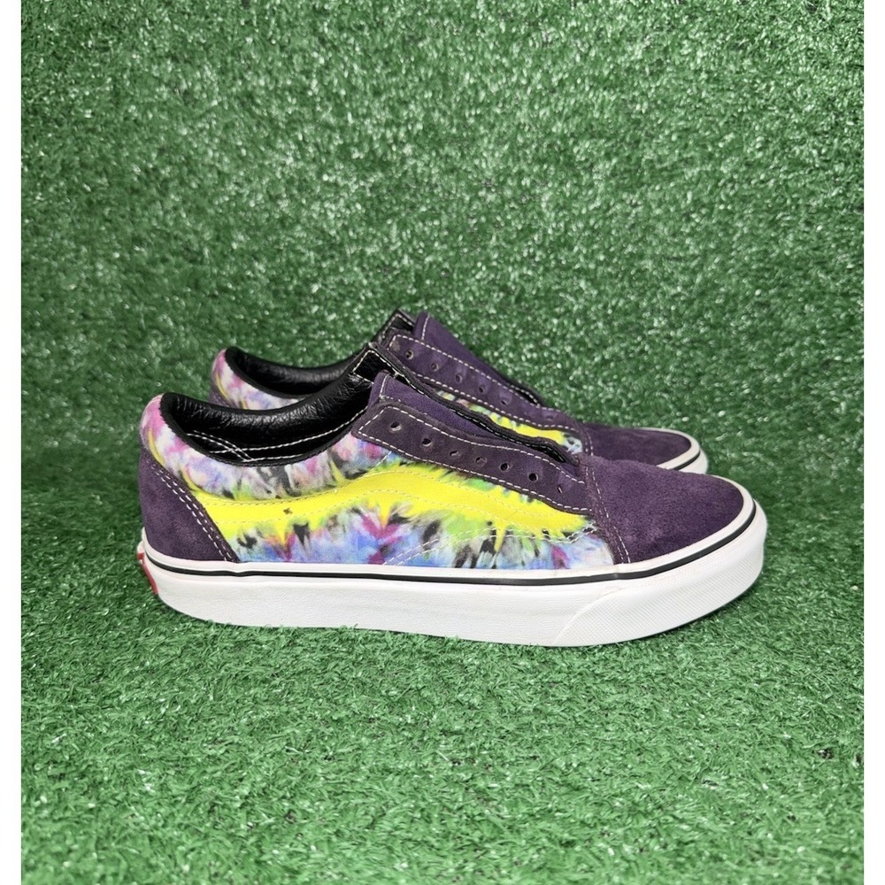 VANS Womens Size 7.5 Old Skool Purple Tie Dye Skate Shoes Sneakers Multicolor